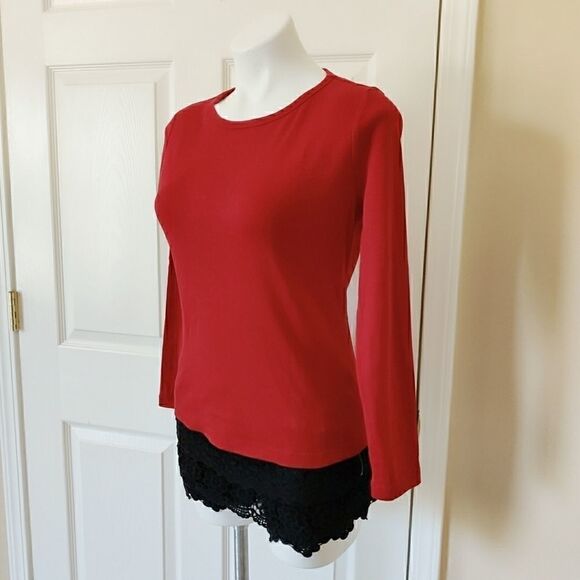 St. John's Bay cotton long sleeve tee sz PS - Picture 3 of 9